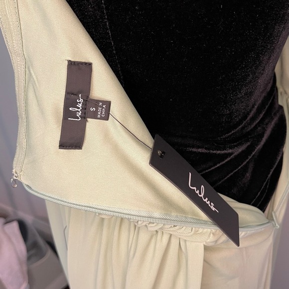 Lulus Sage Green Convertible Strapless Maxi Dress Formal Wedding Guest Gown Sz S - Picture 9 of 14